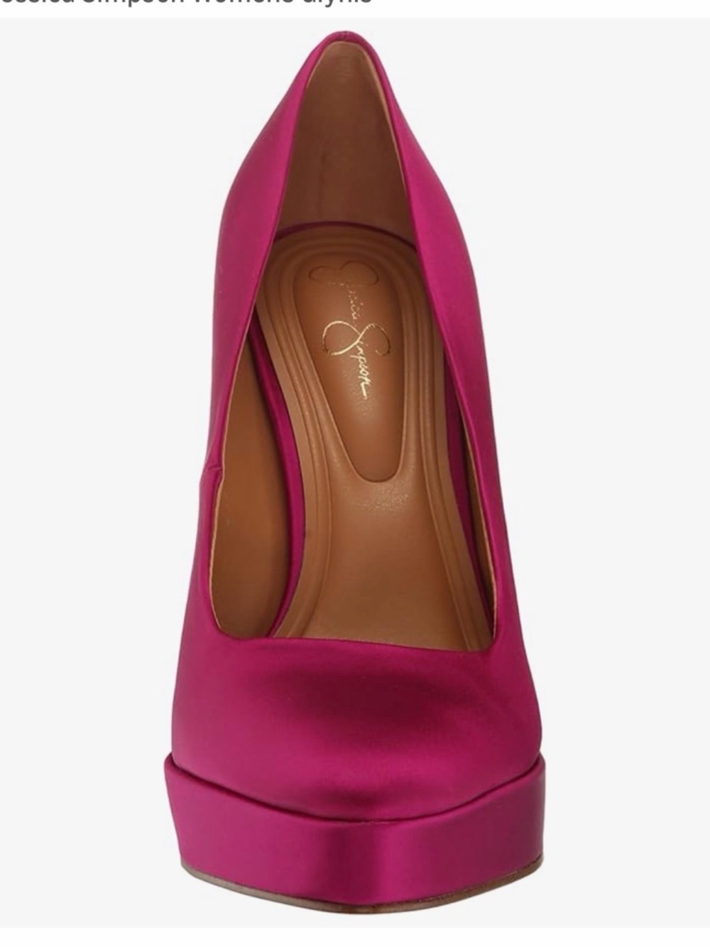NWT-Jessica Simpson Satin Fuchsia Platform Pump- Box Has No Lid - Picture 2 of 8